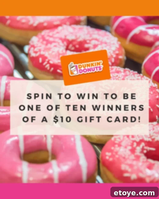 Instant Win Dunkin Donuts Gift Card 4 Dunkin Donuts Giveaway graphic
