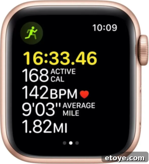 An additional view of the Apple Watch SE showcasing its sleek design and digital crown