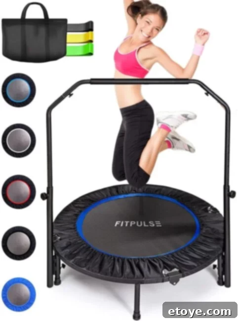 Win a FitPulse Mini Trampoline 3 Close-up of a person rebounding on the FitPulse Mini Trampoline