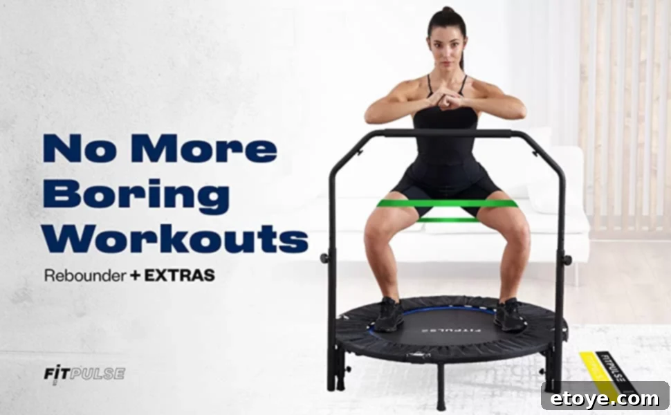 Win a FitPulse Mini Trampoline 4 A person performing various exercises on the FitPulse Mini Trampoline