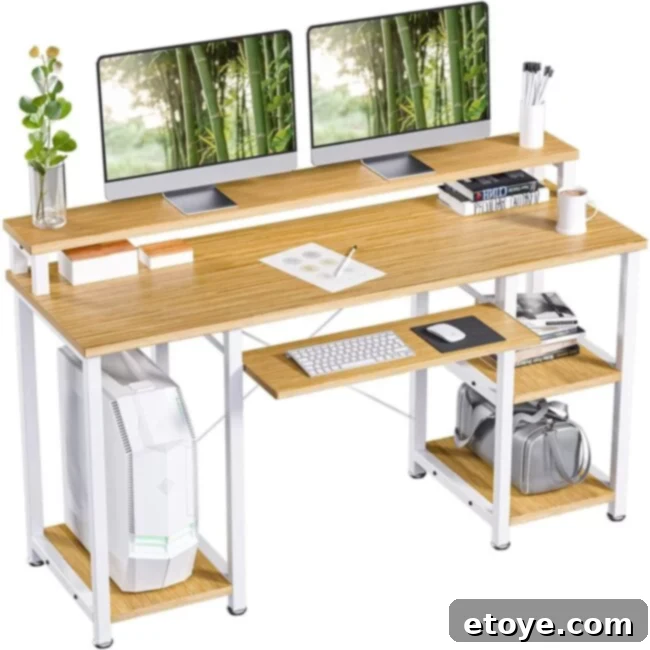 Noblewell Desk with Integrated Monitor Stand