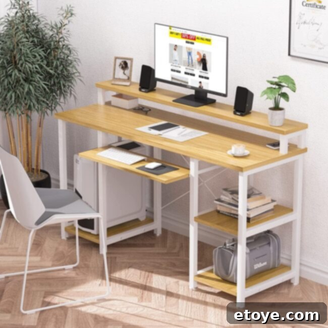 Noblewell Desk with Monitor and Peripherals