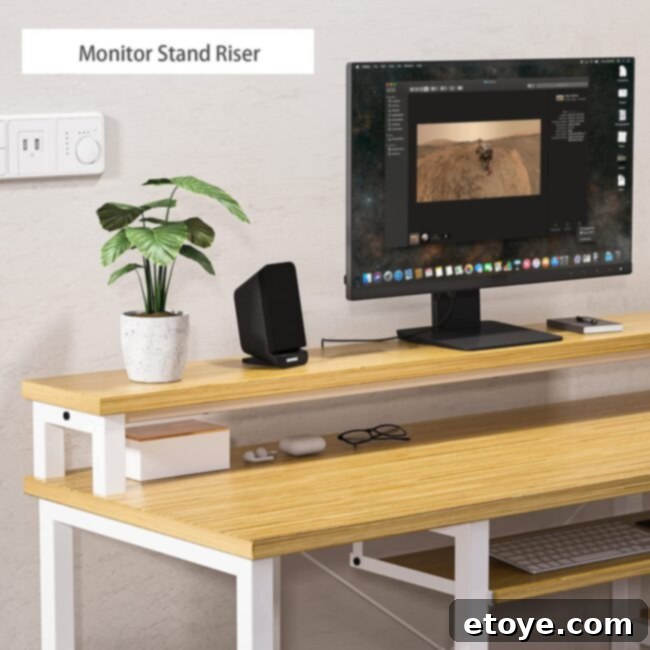 Noblewell Desk with Open Storage Shelves