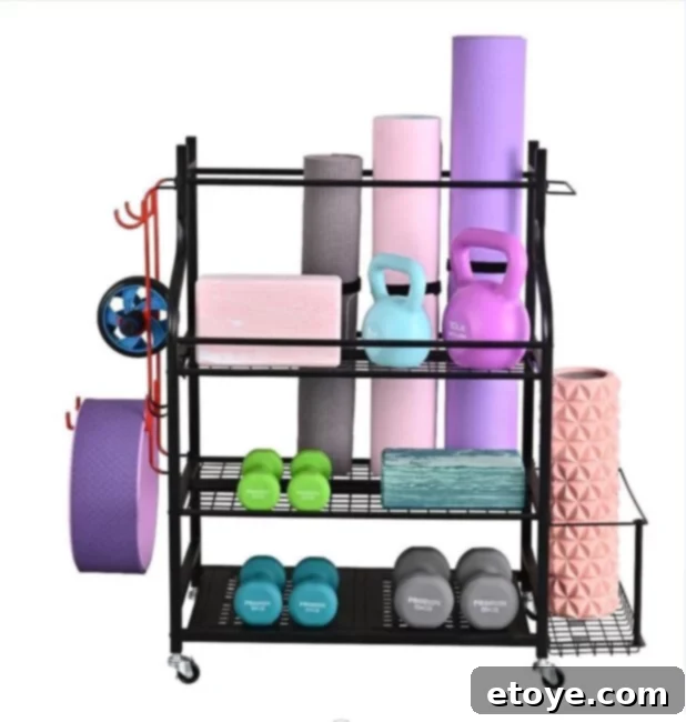 Ultimate Mythinglogic Fitness Storage Rack Giveaway 2 Mythinglogic Fitness Storage Rack with various gym equipment
