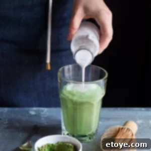 Blueberry Matcha Latte Stock Image - A refreshing and healthy matcha drink