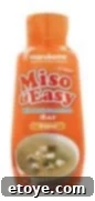 Miso & Easy product A smaller graphic depicting the 'Miso & Easy' product, emphasizing its convenience for quick preparation.
