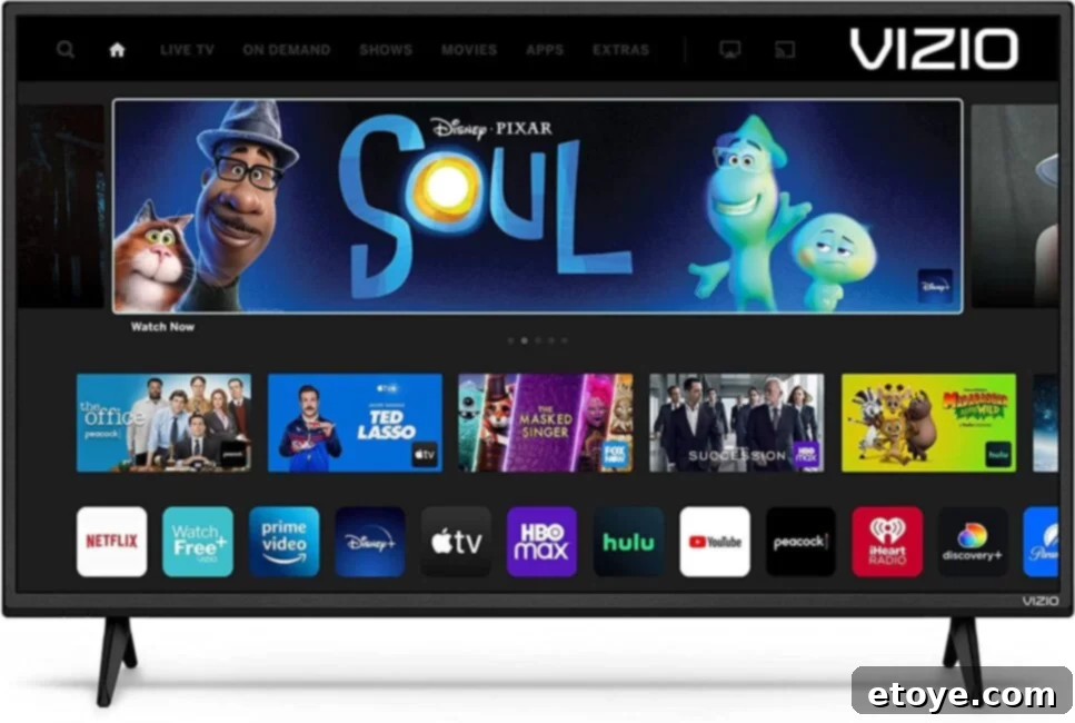 Score a VIZIO 32-Inch Smart TV 4 VIZIO D-Series Smart TV in a modern living space