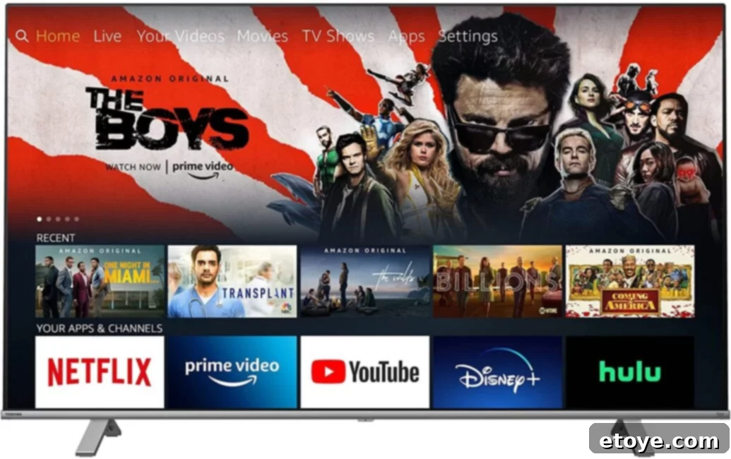 Win a Toshiba 43 Inch Fire TV 4 Toshiba 43 Inch Fire TV remote control and user interface