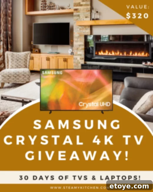 Win a Samsung 43 Inch Crystal 4K Smart TV 3 Samsung 43-Inch Crystal 4K Smart TV displaying vibrant colors