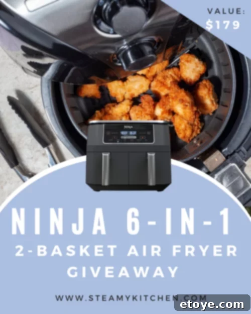 Win a Ninja 6-in-1 2-Basket Air Fryer 2 Ninja 6-in-1 Dual-Basket Air Fryer for simultaneous cooking