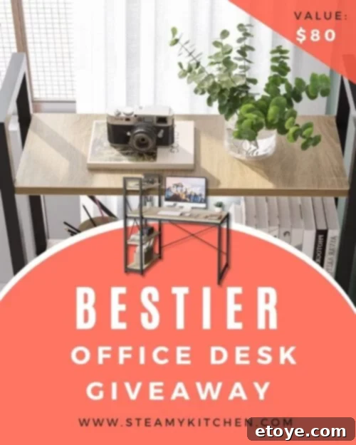 Win a Bestier Office Desk 2 Bestier Office Desk with 4-Tier Shelves