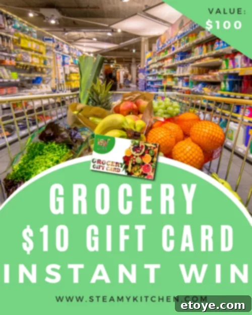 A hand holding a bright green grocery gift card against a blurred supermarket background, symbolizing easy shopping and savings.