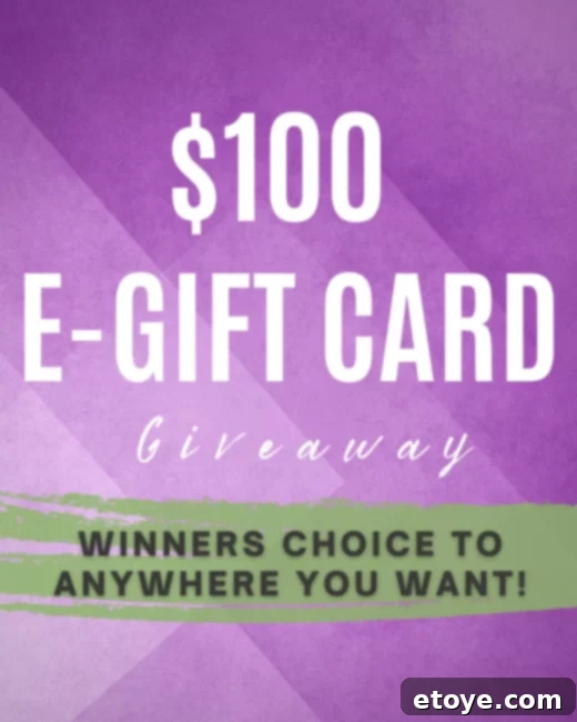 Visual representation of a $100 e-gift card for the winner's choice, symbolizing freedom and luxury