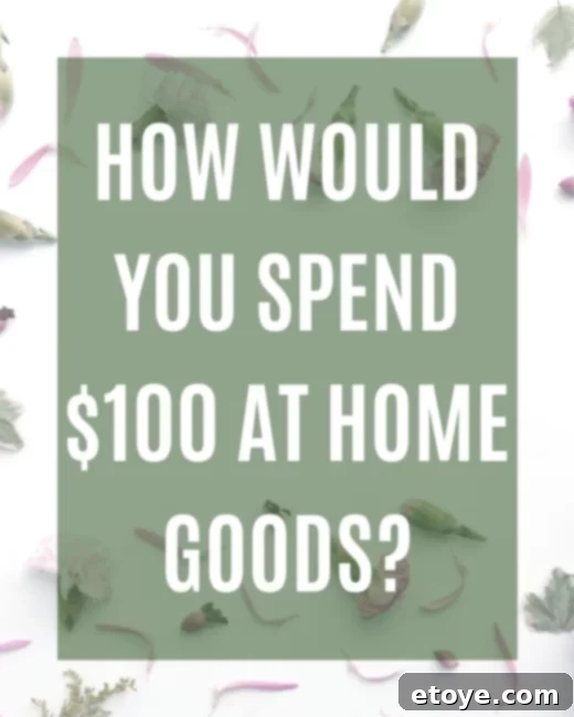 Win a $100 Home Goods Gift Card 3 Close-up of elegant home decor items, including a decorative vase with faux flowers and a framed art piece, showcasing potential Home Goods finds.