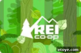 Win Your Outdoor Oasis 4 REI Co-op logo on a wooden surface with a blurry outdoor background