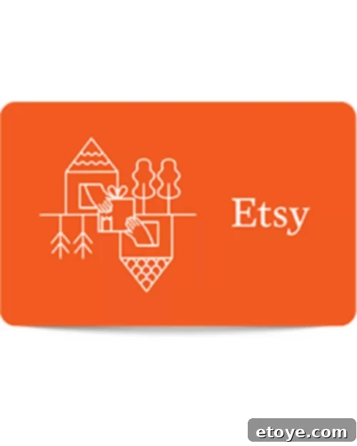 Creative and personalized products available with an Etsy gift card