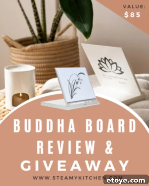 Buddha Board art with vanishing water strokes for mindfulness