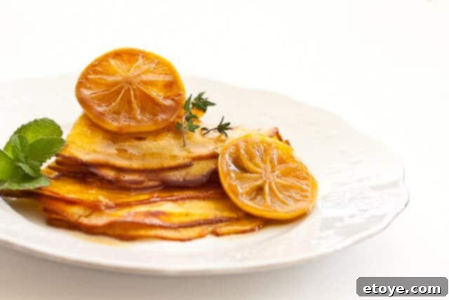 Finished Lemon Crepes with Salted Lemon Butter Caramel