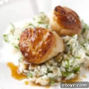 Seared Scallops with Apricot Sauce and Cilantro Lime Rice