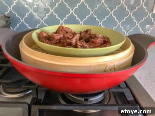 Umami Black Bean Steamed Spareribs 9 Placing Pork Ribs in Steamer