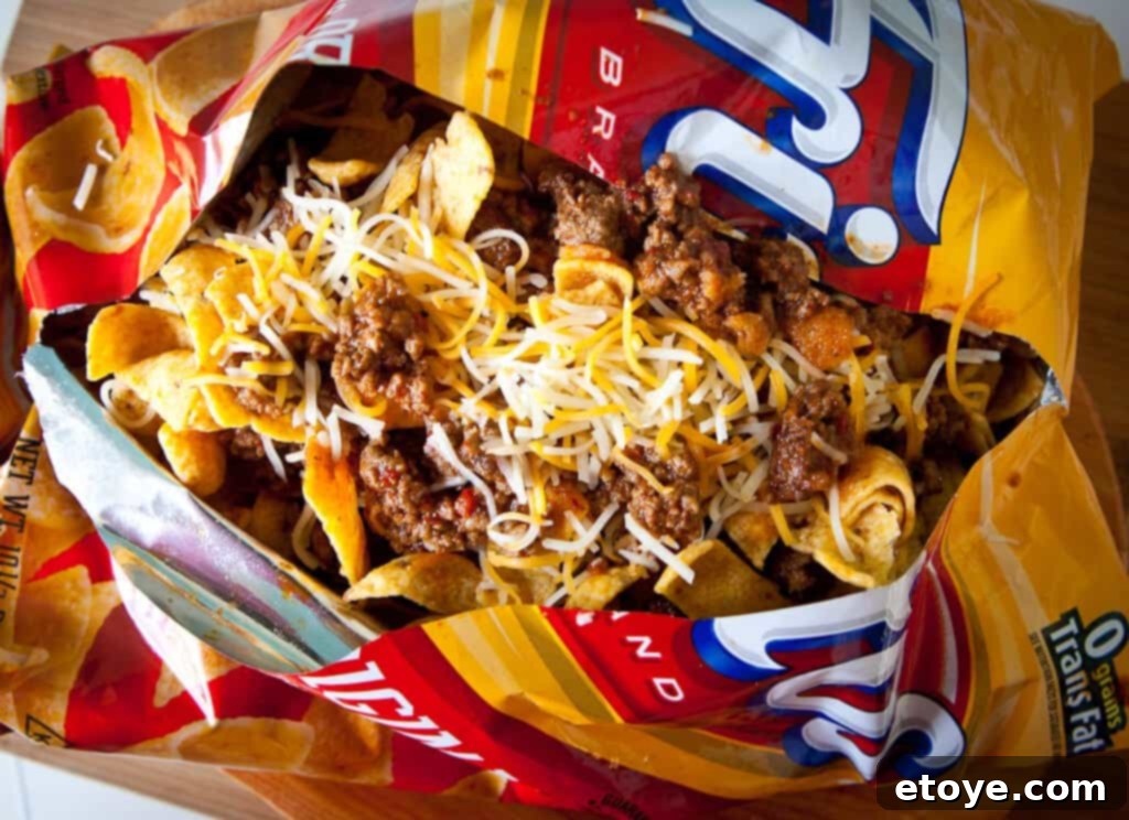 Frito Pie Recipe finished frito pie recipe