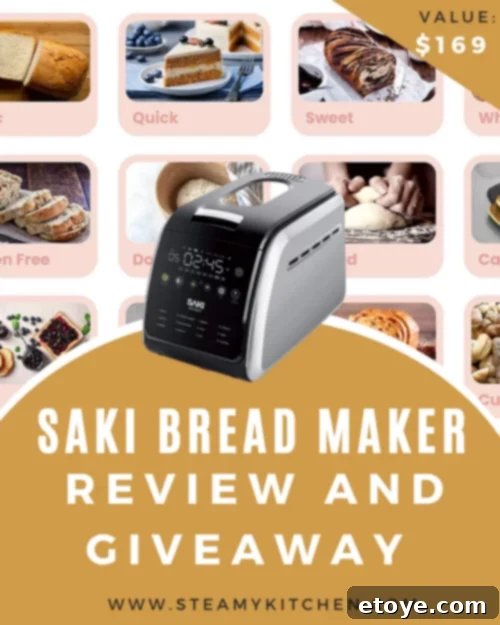 Freshly baked homemade bread from Saki Bread Maker