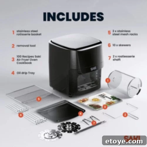 Saki Smart Air Fryer Oven: Our Verdict and Your Chance to Win 5 Saki Smart Air Fryer Oven components and benefits