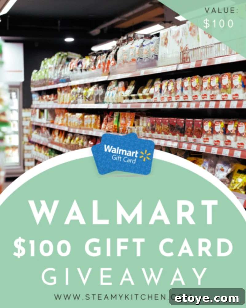 Enter to win a $100 Walmart Gift Card in the Steamy Kitchen giveaway