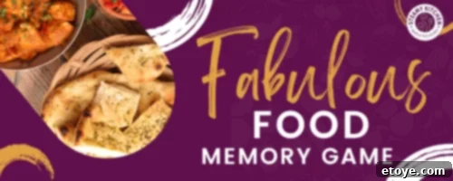 Fabulous Food Memory Game - How to Play Interface