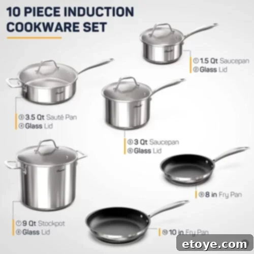 10 piece induction set