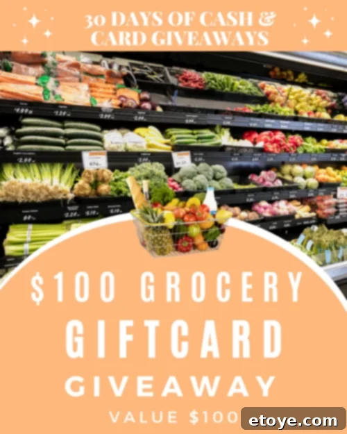 Day 4 Giveaway: Score a $100 Grocery Gift Card 4 $100 Grocery Gift Card Giveaway: Your chance to win free groceries!