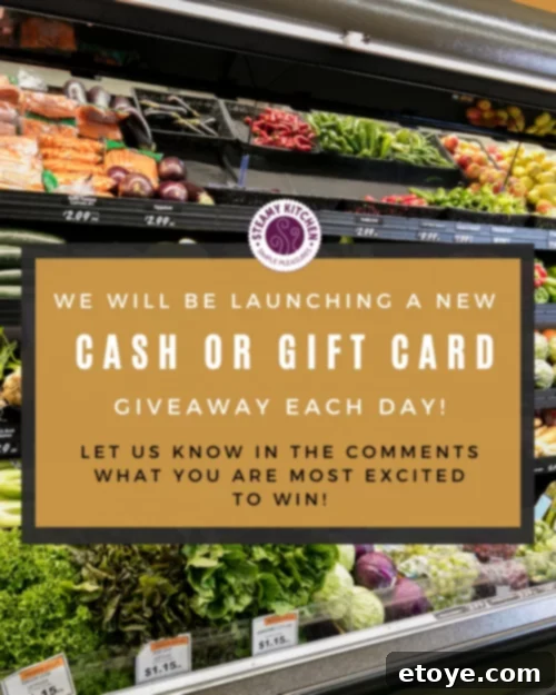 Day 4 Giveaway: Score a $100 Grocery Gift Card 10 Join the $100 Grocery Gift Card Giveaway on Steamy Kitchen now!