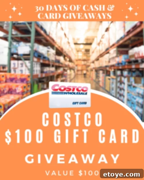 DAY 13: $100 Costco Gift Card Giveaway 4 Promotional graphic for DAY 13: $100 Costco Gift Card Giveaway