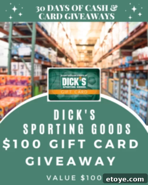 DAY 14: $100 Dick's Sporting Goods Gift Card Giveaway Announcement