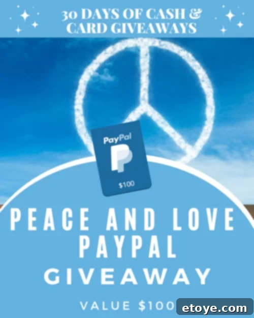 DAY 17: Peace and Love PayPal Gift Card Giveaway 4 Graphic announcing the DAY 17: Peace&Love PayPal Gift Card Giveaway.