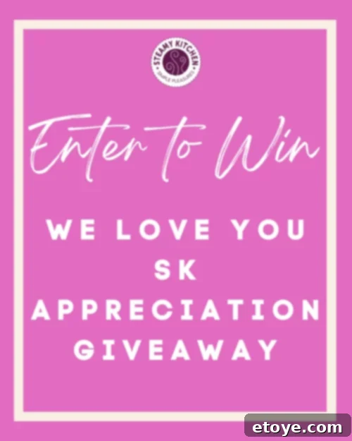 Steamy Kitchen giveaway prize banner for a special prize