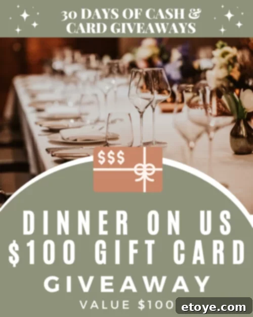Day 24: Win a 100 Dollar Dinner on Us Gift Card 4 DAY 24: $100 Restaurant Gift Card Giveaway - Steamy Kitchen
