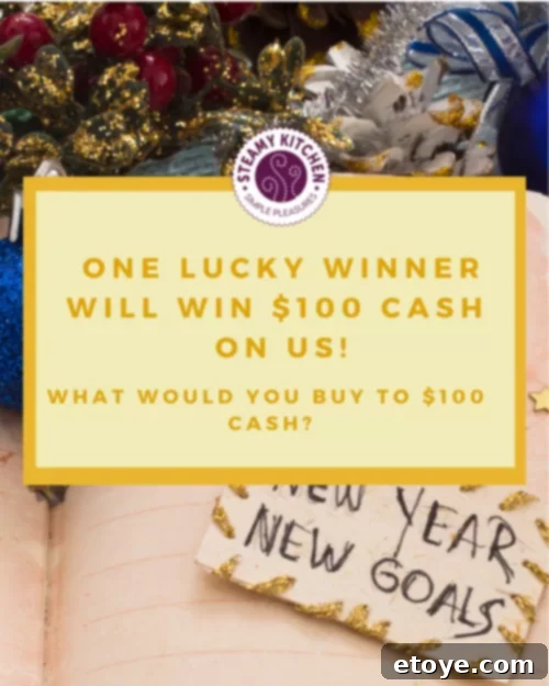 A crisp image of one hundred dollar bills, symbolizing the cash prize for the New Year giveaway and financial possibilities.