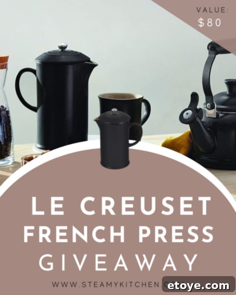 Win a Le Creuset Stoneware French Press 2 Le Creuset Stoneware French Press Giveaway - Experience Premium Coffee