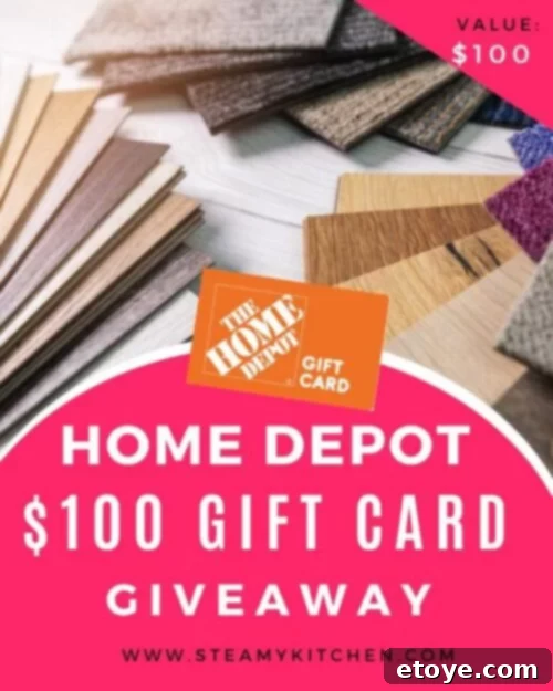Win a $100 Home Depot Gift Card 2 $100 home depot giveaway