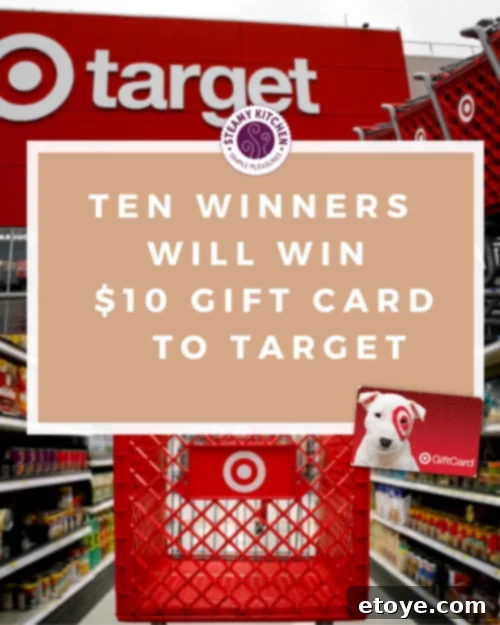 Head to Target for Instant Wins 4 Stack of ten $10 Target gift cards, representing the generous runner-up prizes in the instant win contest.