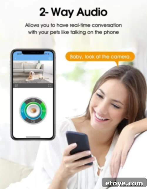 Win a WOPET Smart Pet Camera and Treat Dispenser 4 Happy dog receiving treats from WOPET Smart Pet Camera