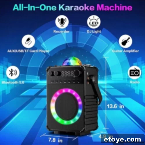 Win a VerkTop Karaoke Machine 3 VerkTop Karaoke Machine in action - party lights