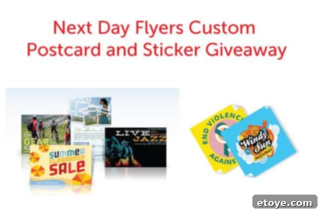 Custom Postcards and Stickers by Next Day Flyers