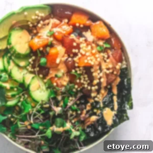 Spicy Mayo dressing drizzled over buddha bowl