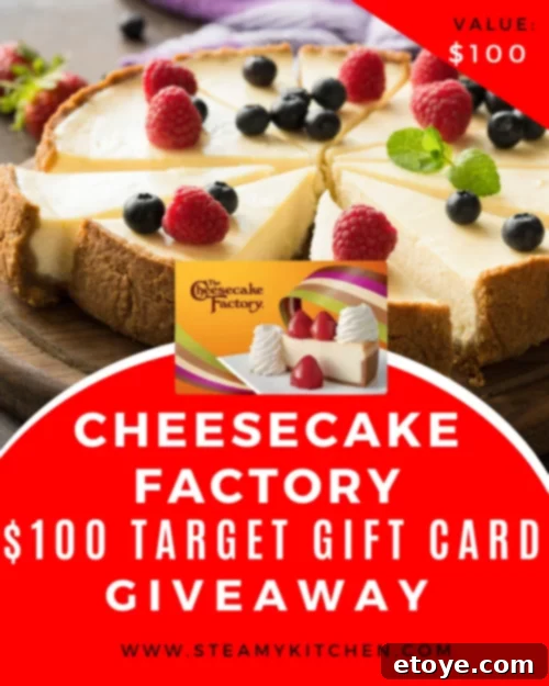 $100 Cheesecake Factory Gift Card Giveaway – Win a Luxurious Dining Experience