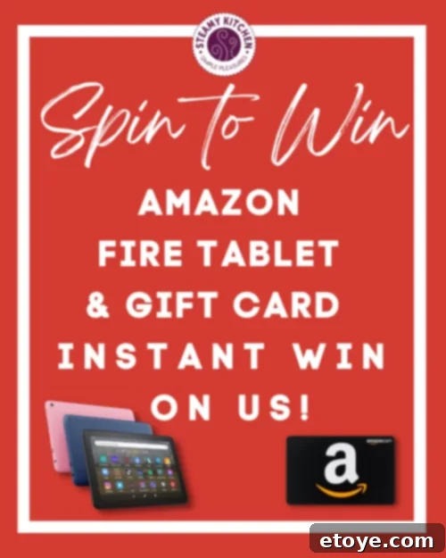 Join Steamy Kitchen's Instant Win Sunday for immediate prize opportunities