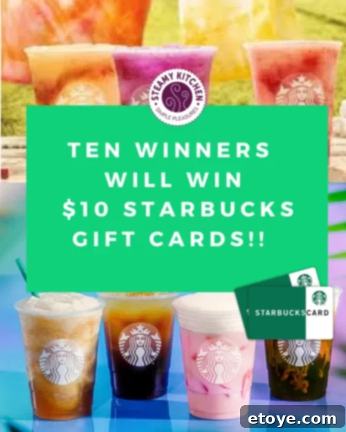 Enjoying a Starbucks drink and a chance to win