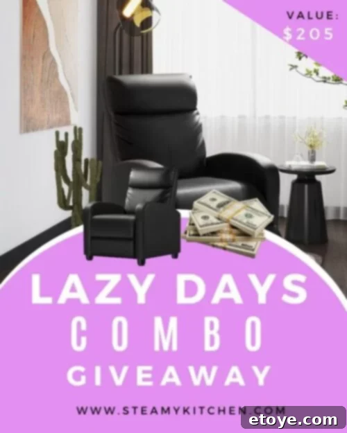 Ultimate Relaxation Bundle 2 Lazy Days Combo Giveaway: Luxurious Recliner Chair and $75 Cash Prize
