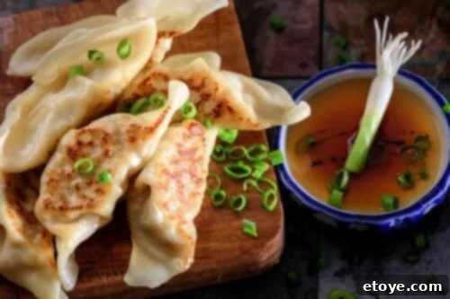 Lunchbox Love: Smart & Healthy School Lunches for Kids 5 A flat lay of potstickers garnished with green onions next to a sauce